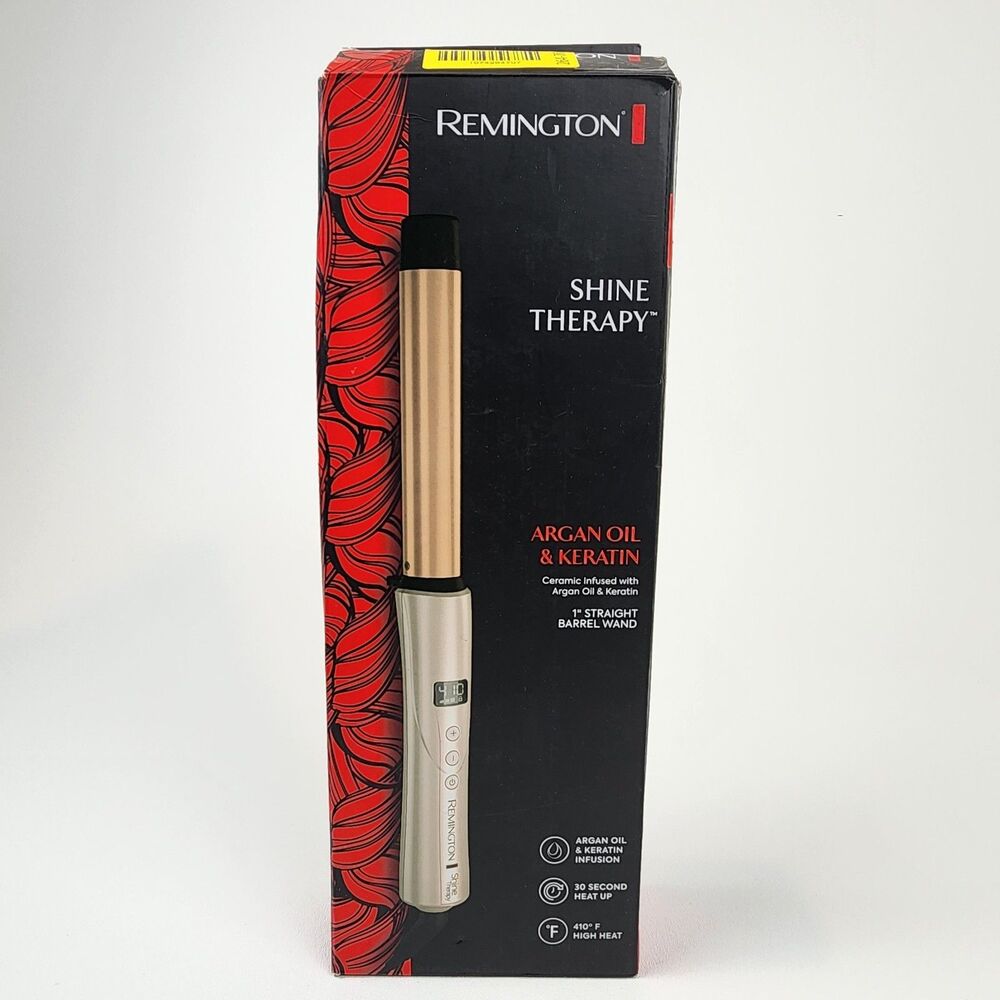 Remington Shine Therapy 1" Curling Wand Argan Keratin Champagne Tested